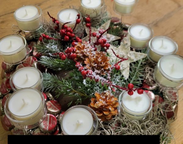 Adventskranz mit Teelichtern – individuell gestaltet